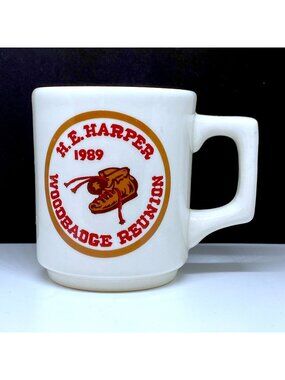 Boy Scouts Vintage Coffee Mug H. E. Harper Woodbridge Reunion 1989 Hiking Boots